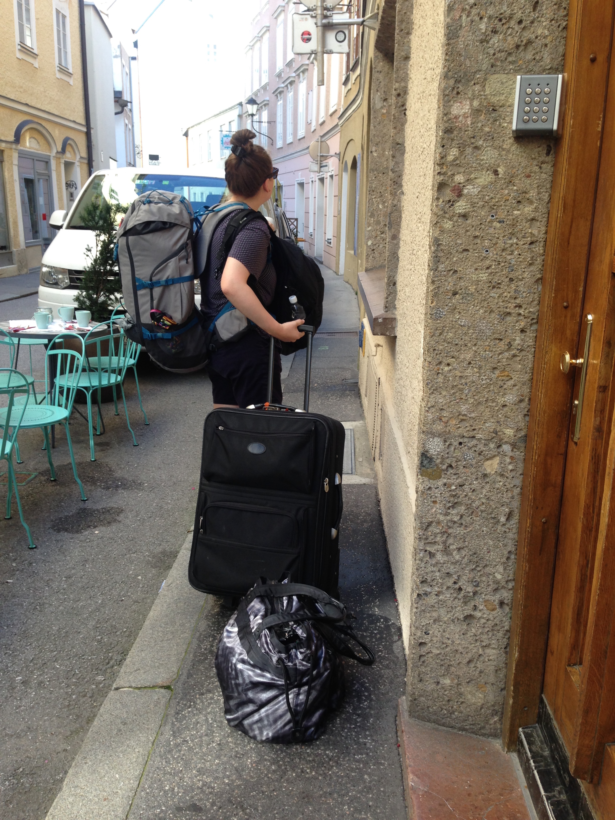 suitcases and backpacks