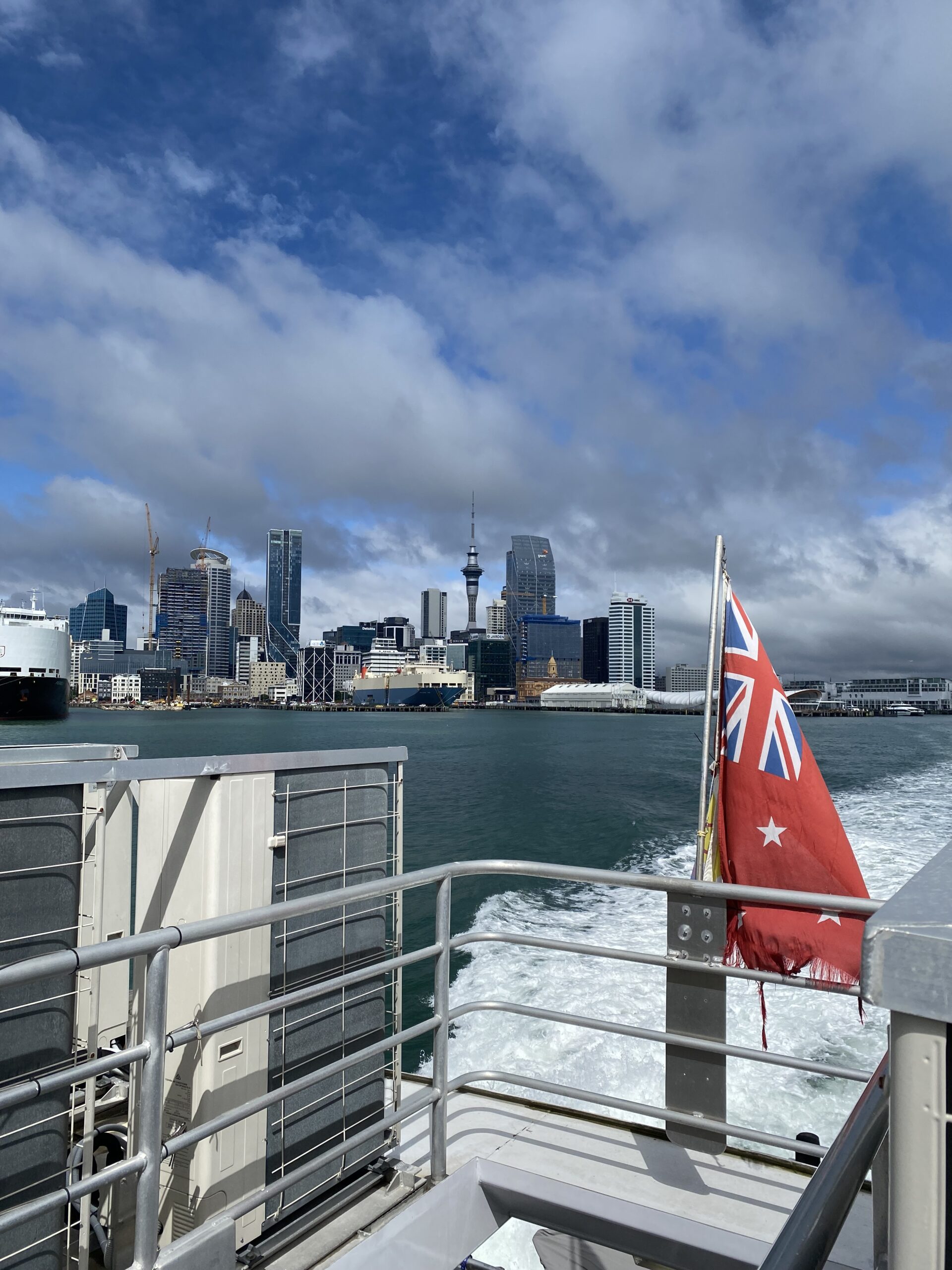 Auckland's sky tower as seen from Devonport ferry